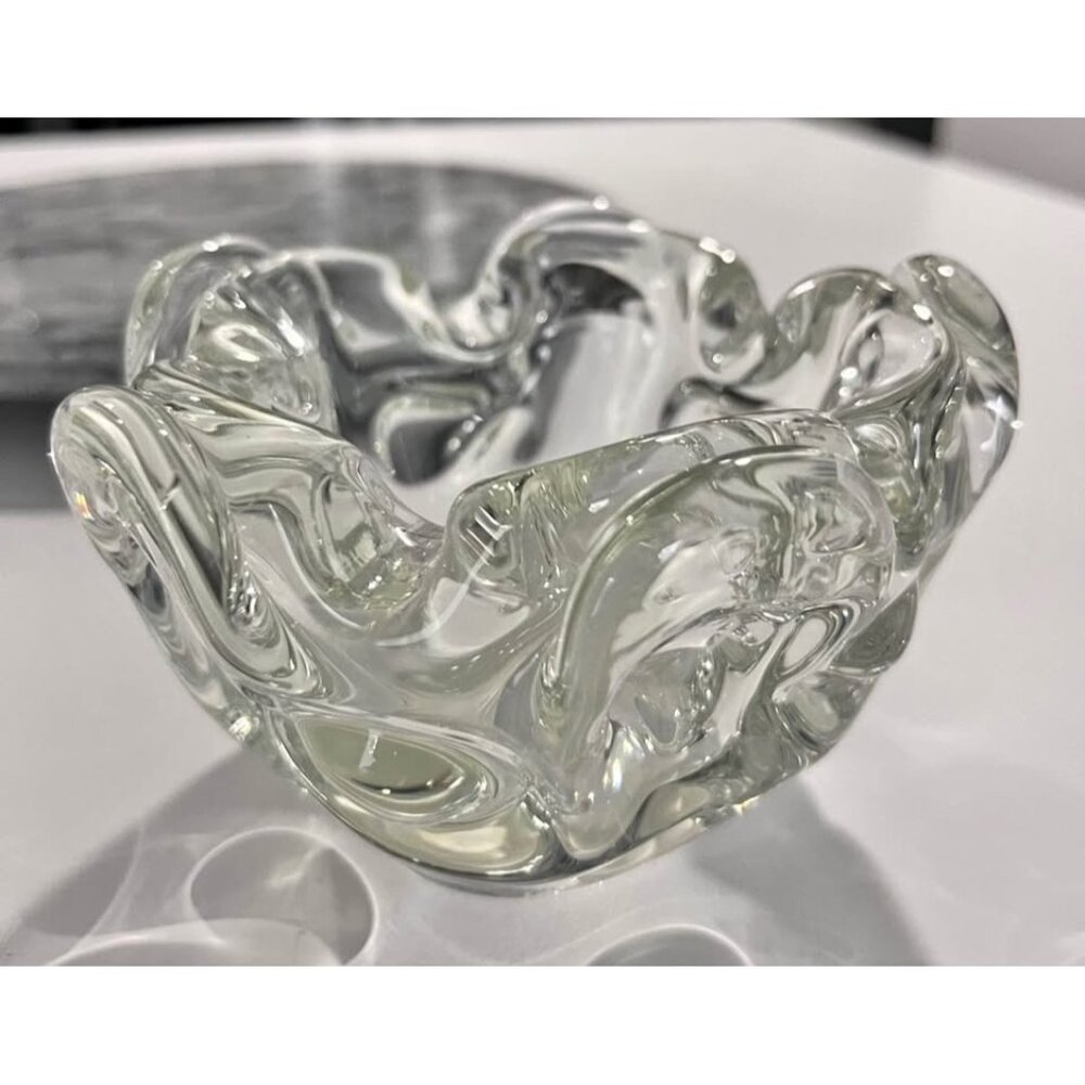 Vintage Murano Crystal Ashtray Cachepot- Italy
